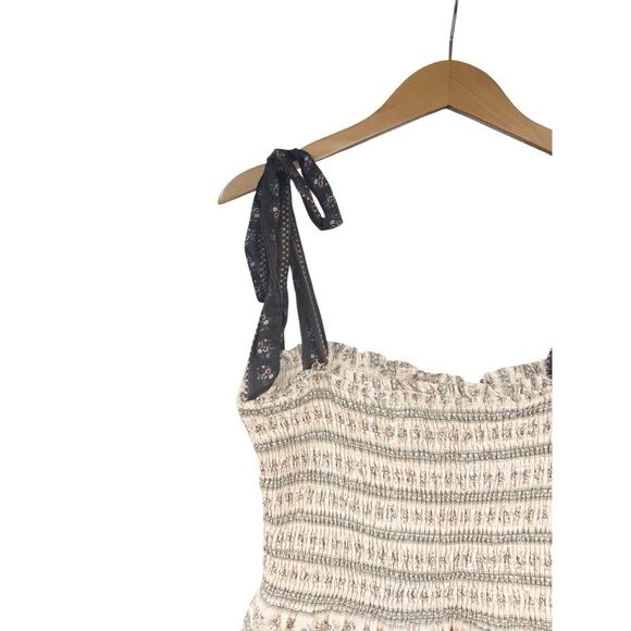 Neuflora Summer In France Midi Dress Tie Strap Floral Smocked Womens Large - Picture 3 of 9